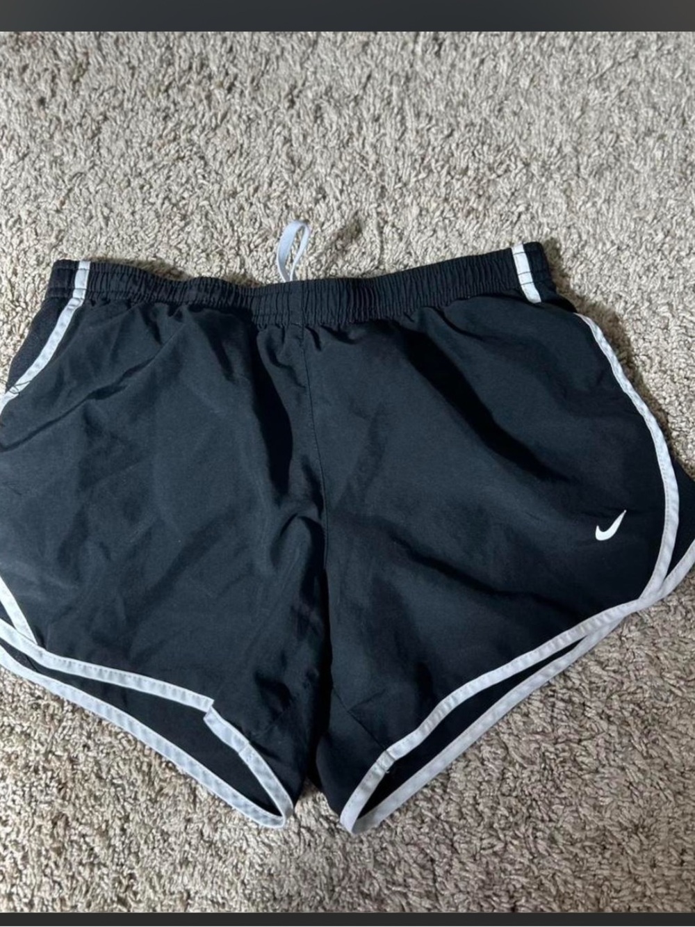 Nike Black Women's Athletic Shorts with White Piping